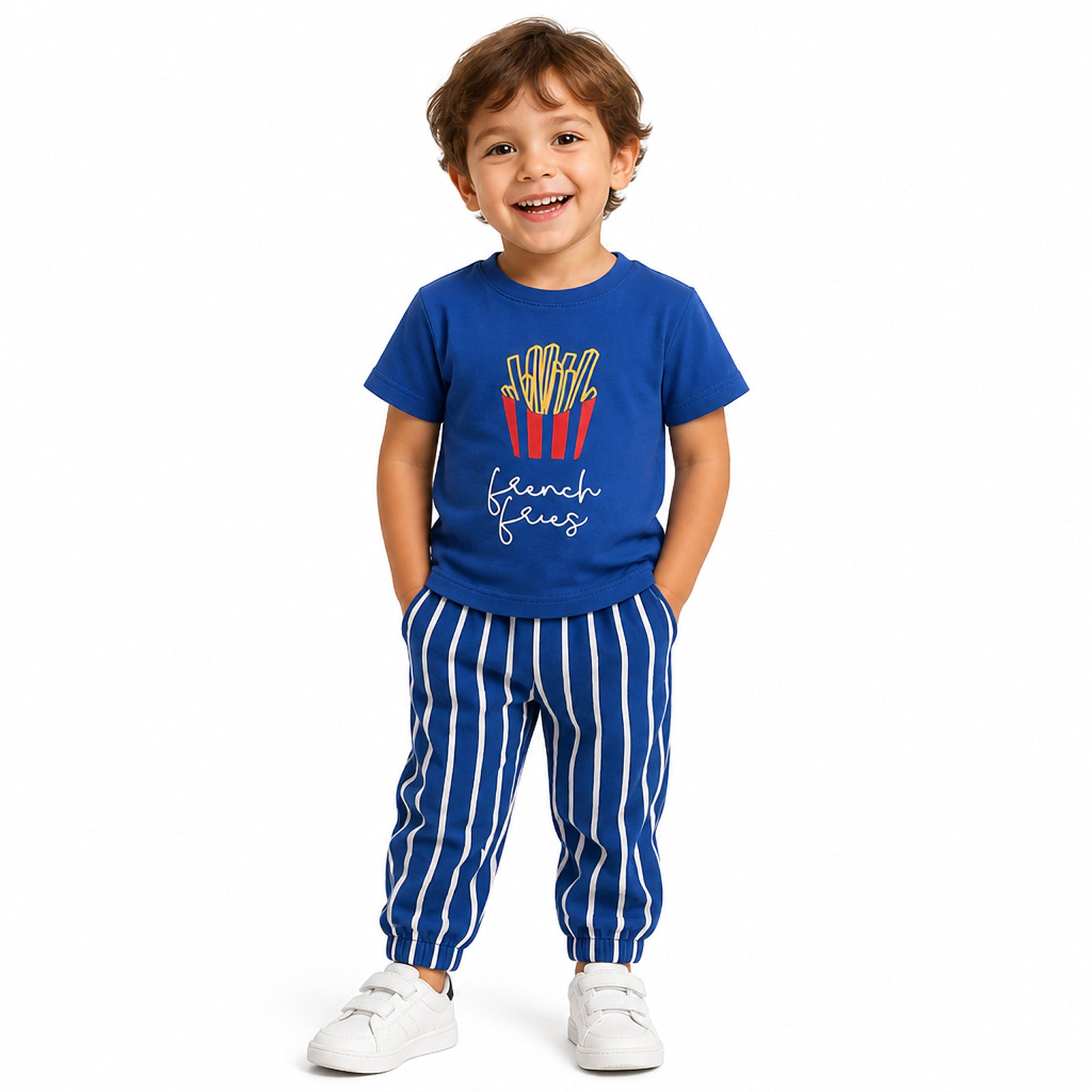 French Fries Tee — Royal Blue