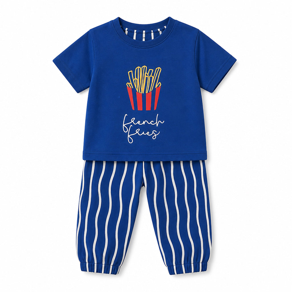 French Fries Tee — Royal Blue