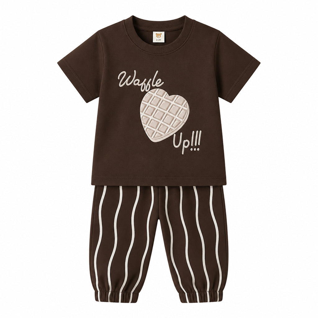 Waffle Tee — Brown