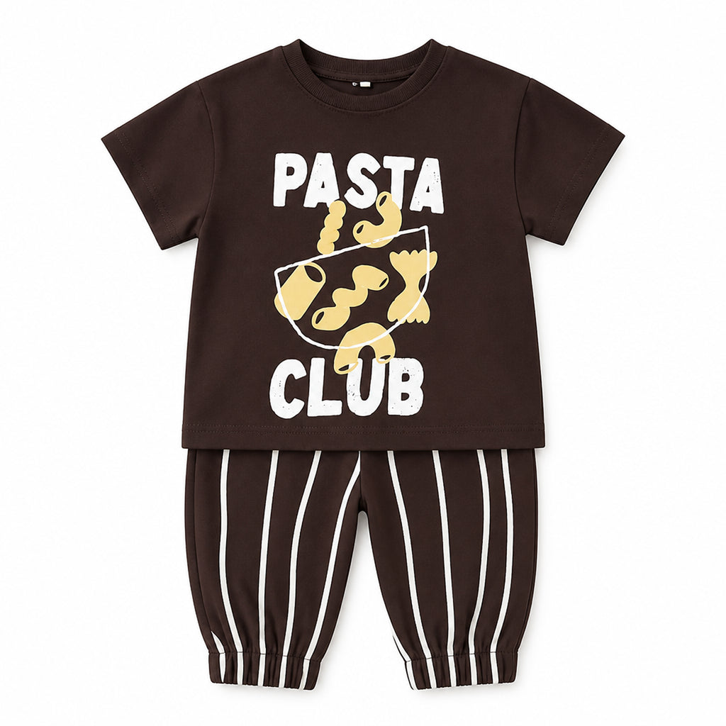Pasta Club Tee — Brown